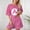 Pink2, variant on Pink Womens Pajama Sets Breast Cancer Awareness Printe Color Block Crew Neck Short Sleeve Pajama Top Elastic Waist Shorts Casual Comfortable Lounge 2 Piece Pajama Set