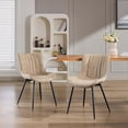 thumbnail image 1 of Qinaqin Set de 2 Khaki Cuero Sintético cm Profundidadining Chairs con Metálico Legs y Comfy Backrest para Sala, 1 of 7