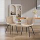 thumbnail image 1 of Set of 2 khaki faux leather dining sillas featuring metal legs y comfy backrest para dining room, 1 of 9