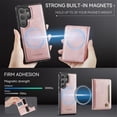 thumbnail image 3 of AutSpace Funda para Samsung Galaxy S26 Ultra 5G, Bloqueo RFID, Cuero PU, Compatible con MagSafe, Billetera Desmontable 2 en 1 con Tarjetero, Soporte, Cubierta Protectora Magnética, Rosa, 3 of 9