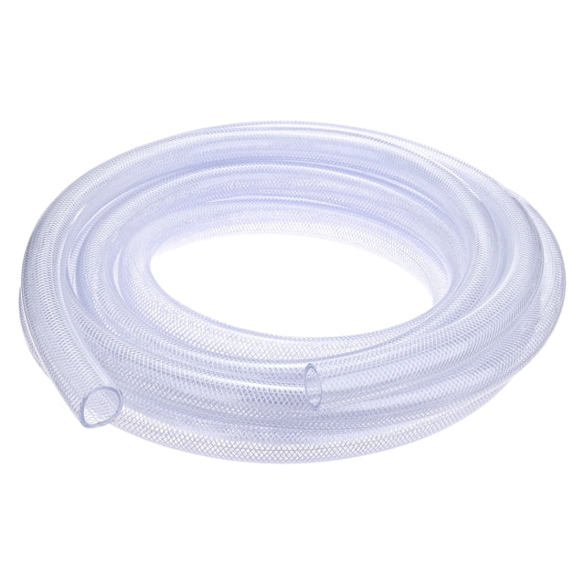 Uxcell tubo de 1" ID x 1 1/4" OD, 25 pies de manguera flexible trenzada clara de alta presión para agua, aceite, líneas de aire de dispensación