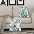 thumbnail image 4 of Chinoiserie Pillow Cover 20x20 Inch Spring Summer Vintage Flower Teal Throw Pillow Covers Floral Outdoor Pillow Cases Cotton Linen Cushion Covers for Couch Sofa Bedroom Chinoiserie Decor (Pack of 2), 4 of 6