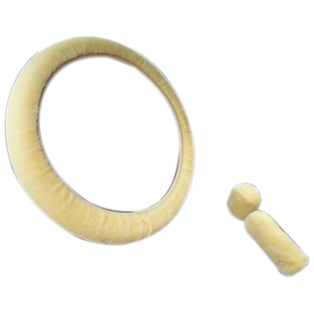 3Pcs/set Car Warm Plush Steering shell Steering Wheel Cover Gear Shift Handbrake Shell Sleeve Universal Fitting