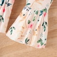 thumbnail image 6 of CAIXIA Easter Bunny Girl Outfits Newborn Baby Girl Easter Outfit New Chick In Town Ribbed Romper Chicks Bow Flare Pants Headband Clothes Set, 6 of 8