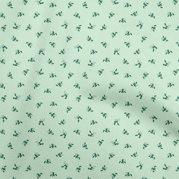 oneOone Velvet Mint Green Fabric Panda Sewing Material Print Fabric By The Yard 58 Inch Wide