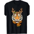 thumbnail image 2 of Tiger Reindeer Christmas Animal With Antlers T-Shirt100% Cotton - 220g, 2 of 7