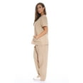 thumbnail image 2 of Just Love Women's Scrub Sets Six Pocket Medical Scrubs (V-Neck with Cargo Pant) (Khaki, 3X), 2 of 4