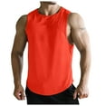 thumbnail image 2 of Mens V Neck Sleeveless Tank Tops Quick Dry Athletic Gym Muscle Tees, Lightweight Soft Workout Shirts Orange XL, 2 of 3