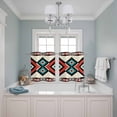thumbnail image 3 of 2 Panels Kitchen Tier Curtains 39 Inch Length, Aztec Southwest Grommets Window Treatment Curtain, Tribes Vintage Red Blue Abstract Thermal Curtains Drapes for Living Room/Bathroom, 3 of 9