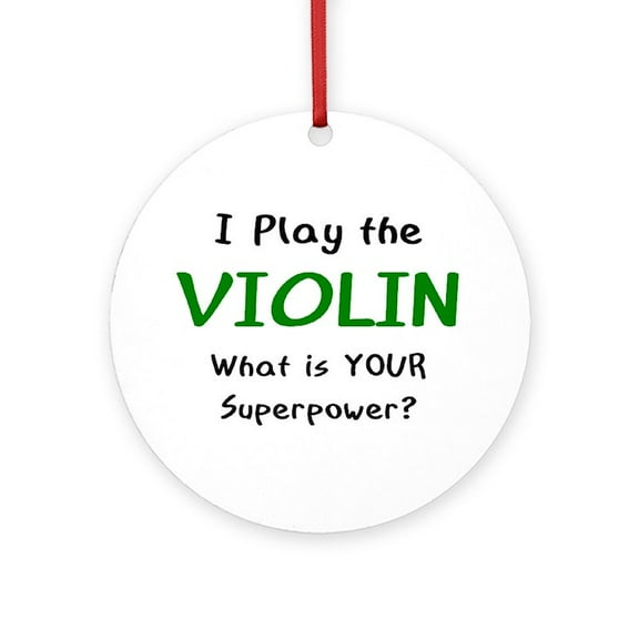 CafePress - Play Violin -  Round Wood Ornament 4"