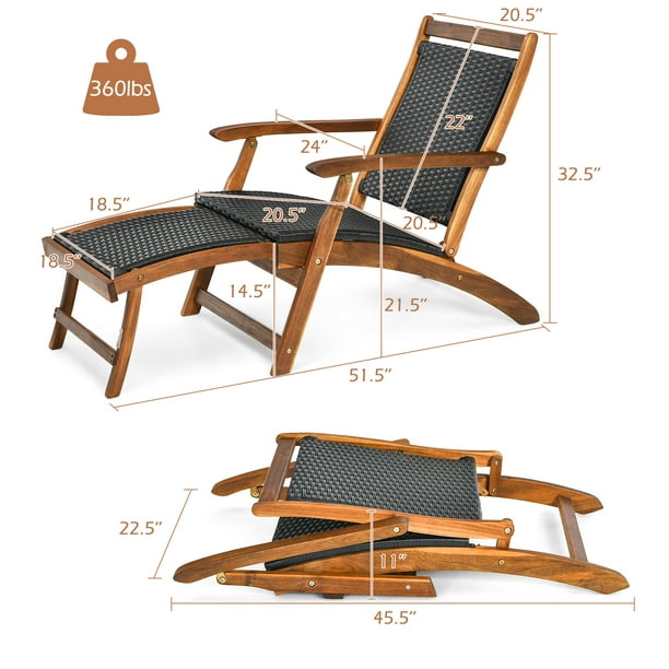 Chaise de Camping Pliante Inclinable avec Repose-pieds Rétractable