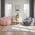 thumbnail image 6 of GOODONE Floral Shaped Bean Bag Chair,Oversized Bean bag Sofa with 3 Pillows,Ultra Soft Plush Reading Chair,Floor Sofa Suitable for Living Rooms and Bedrooms,Grey, 6 of 10