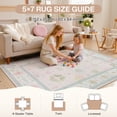 thumbnail image 4 of Fnova 5x7/8x10/9x12 Boho Oushak Area Rug, Colorful Washable Non-Slip Indoor Carpet Oriental Floral, Oeko-Tex Certified, Light Pink, 4 of 14