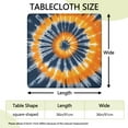 thumbnail image 2 of Orange Blue Tie Dye Mandala Pattern Square Fitted Tablecloth with Elastic Edge,Square Table Cover,Washable Elastic Table Cover for Home Kitchen Party Decor 36"x36", 2 of 6