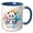Blue/White, variant on 3drose, Cute Panda Bear on a Cloud with a Rainbow Illustration, 15oz Mug