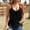 Black, variant on Women's Solid Tassel Pullover Western Style Tank Top, Summer Casual