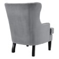 thumbnail image 3 of Soho Grey Velvet Wing Chair, 3 of 5