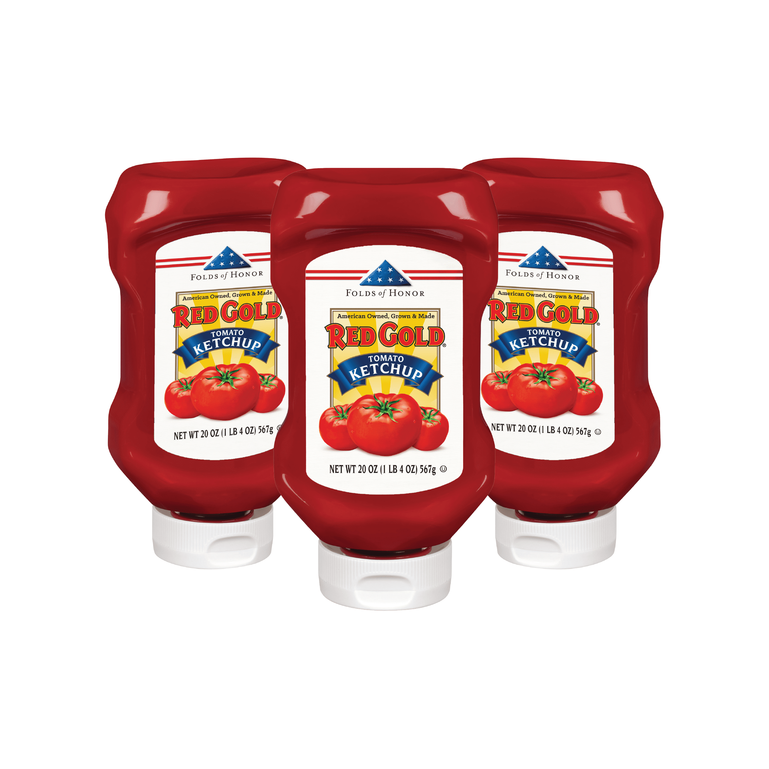 Red Gold and Folds of Honor Tomato Ketchup, Kosher and Gluten Free, 20