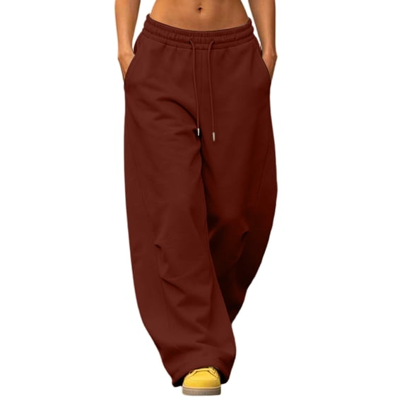 hotojiny Baggy Sweatpants Women Fashion Wide Leg Pants for Women Elastic Waist Drawstring Unisex Sweat Pants Streetwear S-3XL