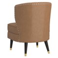 thumbnail image 3 of Chaise d’appoint moderne en similicuir, brun roux, 3 of 7