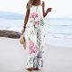 thumbnail image 5 of ICHUANYI Clearance Women's Printed Jumpsuit Casual Button Pocket Sleeveless Wide Leg Trousers(Pink, S) ICHUANYI WER2023081010388, 5 of 8