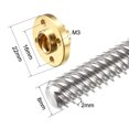 thumbnail image 3 of Uxcell 7.87''x0.08''x0.55''Screw Rod with Copper Nut for 3D Printer  Stainless Steel Silver Tone 2pcs, 3 of 5