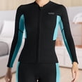 thumbnail image 1 of Traje de neopreno superior de 1,5 mm Cola traje de buceo con cremallera frontal Mujer Azul XL, 1 of 8