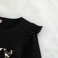 thumbnail image 6 of Odeerbi Baby Girls Clothes Toddler Outfit Christmas Outfit 2025 Long Sleeve Sweatshirt Top Bell Bottoms Pants Set Clothes With Headband Black, 6 of 9