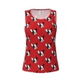 thumbnail image 4 of Xecao Bulldog Red print women's scoop neck, loose-fit workout tank tops for the gym., 4 of 9