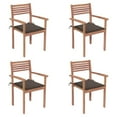 thumbnail image 5 of vidaXL 2/4/6/8x Solid Wood Teak Patio Chair with Cushions Seat Multi Colors, 5 of 28