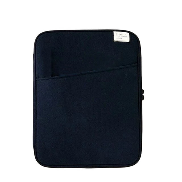 Sonducket Funda para tableta, bolsa para ordenador portátil, bolso para ordenador, almacenamiento para teclado, cierre de cremallera, Envolturas para manijas de equipaje Azul oscuro 13.3-14inc