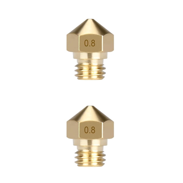 sweethay Boquilla de impresora 3D Boquilla extrusora de metal Reemplazo de accesorio de impresora 3D para MK10, latón, 1,75/0,8 mm latón 1.75/0.8 mm 2piezas