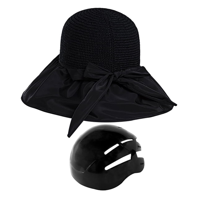 Casco de bicicleta tipo sombrero, casco de surf, sombrero de pescador moderno, ajustable, resistente a los golpes. Negro