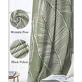 thumbnail image 3 of Summer Palm Leaf Blackout Curtains for Bedroom Living Room Darkening Curtains 63 Inches Long Tropical Bloom Silhouettes Green Window Curtain 2 Panels Set Window Treatment Grommet Drapes 42"x63", 3 of 9