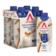 Atkins Protein Shake, Low Glycemic, High Protein, Creamy Cinnamon Swirl, 4 Count