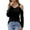 Black, variant on EDFBUYKRS Women Plus Size Tops Pleated Crewneck Long Sleeve Shirts Dressy Casual Blouses Fall Tunic Tops Xl