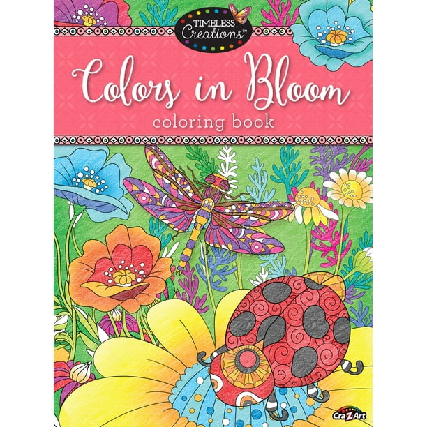 Cra-Z-Art Timeless Creations Coloring Book, Colors in Bloom, 64 Pages ...