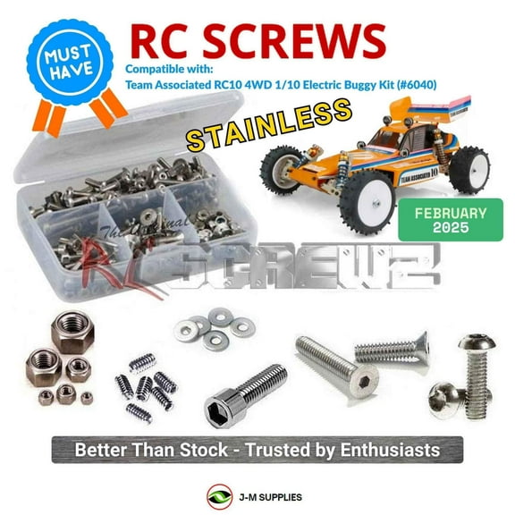RCScrewZ Stainless Screw Kit asc153 for Team Associated RC10 4WD 1/10 Electric Buggy (#6040) | SET
