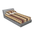 thumbnail image 2 of Ambesonne Tribal Fitted Sheet & Pillow Sham Set, Striped Ornament, Twinxl, Multicolor, 2 of 2