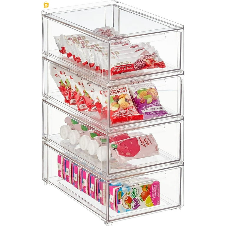 StorageBud Fridge Organizer - 16 Piece Refrigerator Organizer Bins -  Stackable Freezer Organizer - Clear Refrigerator Organizer - 2 Size Acrylic  Fridge Bins 