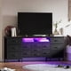 thumbnail image 5 of Yeshouse Mueble para TV de 70 pulgadas con cajones y tomacorriente, centro de entretenimiento largo para TV de 65, 75 y 80 pulgadas, consola multimedia de tela con luz LED, 5 of 8