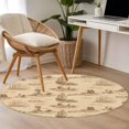 thumbnail image 4 of Nautical Ship Round Area Rug 4Ft Washable Circle Rugs for Bedroom Dining Room, Farmhouse Retro Ocean Coastal Lighthouse Map Non-Slip Carpet Floor Mats Indoor Outdoor Carpet Runner Home Decor, 4 of 8