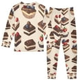 thumbnail image 2 of FORMRS Long Sleeve Top and Pants Pajama Set for Niños 2-Piece Sleepwear, Sizes 18M-8Y, Blue Cakes, 2 of 6