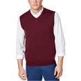 thumbnail image 1 of Club Room - Chaleco de punto básico para hombre, color rojo, pequeño, 1 of 1
