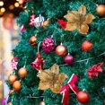 thumbnail image 5 of Adornos de flores artificiales para árbol de Navidad, flores de magnolia con purpurina para Navidad, Año Nuevo, fiestas, bodas, vacaciones, decoraciones DIY, 5 of 5