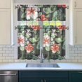 thumbnail image 3 of Pioneer Kitchen Curtains and Valance Set 36 Inch Tier Floral Print 3 Pieces Set Dining Room Small Curtain Drapes Cafe Curtains Valance for Home Decor Rod Pocket, 3 of 6