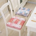 thumbnail image 2 of Boho Quilted Cotton Chair Cushion 16"x16"×2'' with Non-Slip Ties & Gripper Back - Machine Washable PP Filled Seat Pad for Dining, Kitchen, Office Chairs - Stylish Patchwork Design (Pattern A), 2 of 6