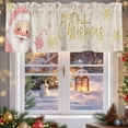 thumbnail image 5 of Merry Christmas Valance Curtain for Windows Pink Santa Claus Leaf Winter Snowflake Linen Curtain Valances Short Window Treatments Panels for Kitchen Bathroom Laundry Room Basement 60 x 14 Inch, 5 of 7