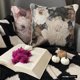 thumbnail image 5 of Fundas de almohada decorativas grises de 35 x 35 cm (14 x 14 pulgadas), cojines de algodón y lino con estampado de cuentas para sofá, estilo moderno con estampado floral - Rada, 5 of 8