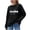Black, variant on Knit Sweaters for Women Sayings Letter Print Crewneck Pullover Long Sleeve Knitted Blouses Casual Cozy Tops